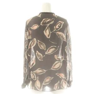 TOMORROWLAND collection ブラウス プルオーバー 総柄 長袖 36 ダークブラウン /DF OS AX