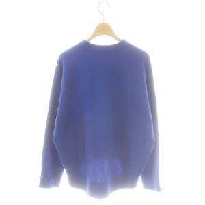 MACPHEE ラムカシミヤ クルーネックプルオーバー ニット セーター 長袖 S ブルー /DF OS AX