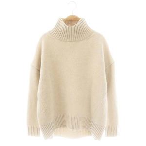 FINEWOOLワイドタートルネックニットプルオーバー セーター 長袖 グレージュ /DF OS AX