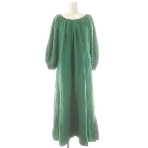 ワンピース ロング 七分袖 リネン混 38 グリーン /DF OS AX