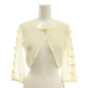 ボレロ カーディガン 透かし編み 七分袖 38 白 ホワイト /AT OS AX
