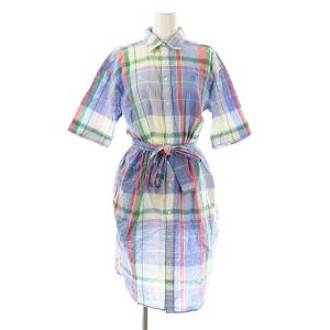 シャツワンピース チェック ウエストリボン付き 2 マルチカラー /MI OS AX