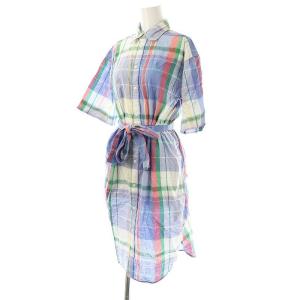 POLO RALPH LAUREN シャツワンピース チェック ウエストリボン付き 2 マルチカラー /MI OS AX