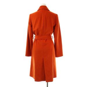 INED チェスターコート アンゴラ カシミヤ混 ベルト付き 9 オレンジ /MI OS AX