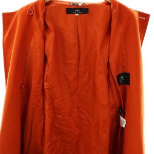INED チェスターコート アンゴラ カシミヤ混 ベルト付き 9 オレンジ /MI OS AX