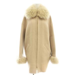 フォックスカラーリバーコート アウター 36 ウール ライトベージュ /DO OS