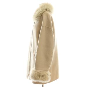 GRACE CONTINENTAL フォックスカラーリバーコート アウター 36 ウール ライトベージュ /DO OS