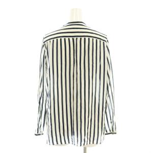 TOMORROWLAND collection ストライプシャツ ブラウス プルオーバー シルク混 36 紺 白 /CX OS AX