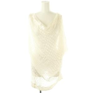 ブラウス ノースリーブ アシンメトリー 総柄 40 オフホワイト /DF OS AX