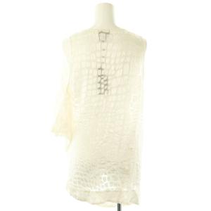 JUST cavalli ブラウス ノースリーブ アシンメトリー 総柄 40 オフホワイト /DF OS AX