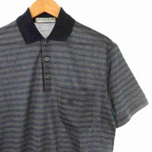 GIVENCHY MONSIEUR 半袖 ニットポロシャツ 総柄 S ネイビー /DF OS GY14