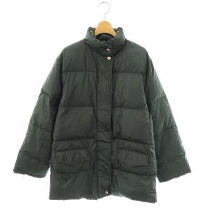 裏地総柄 ダウンジャケット アウター ジップアップ S グリーン /CX OS GY14