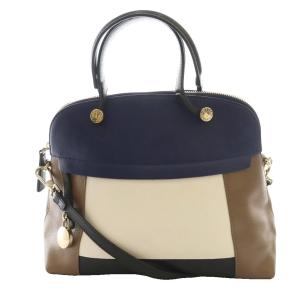 パイパー PIPER 2WAYバッグ ハンド ショルダー マルチカラー 紺 ネイビー 茶 ブラウン /SS