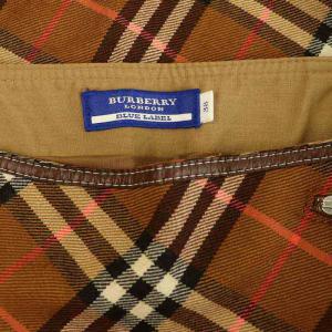 BURBERRY BLUE LABEL チェック スカート 膝丈 タイト ウール 38 ブラウン /MY OS GY14