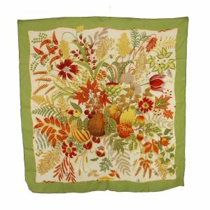 スカーフ 大判 マルチカラー 黄緑 イエローグリーン オレンジ /SS OS GY14