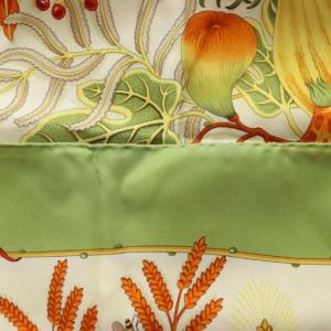 Salvatore Ferragamo スカーフ 大判 マルチカラー 黄緑 イエローグリーン オレンジ /SS OS GY14