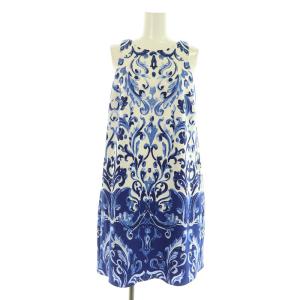 ミニワンピース ノースリーブ 総柄 2P ブルー /MY OS GY14