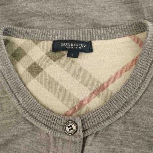BURBERRY カーディガン 裏地チェック 2 グレー
