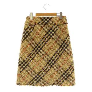 BURBERRY ツイード チェック 台形スカート 40 ベージュ