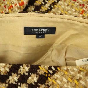BURBERRY ツイード チェック 台形スカート 40 ベージュ