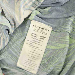 Emilio Pucci ボタニカル柄 カットソー 長袖 ボートネック リボン イタリア製 I42 ネイビー /MY OS GY14