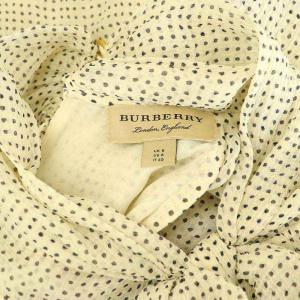 BURBERRY シルクブラウス ドット リボン UK8 アイボリー