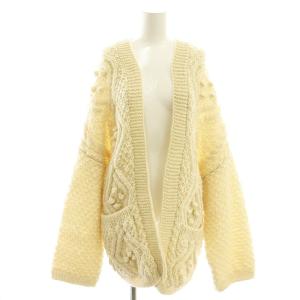 23AW ペルーニットポップコーンケーブルカーディガン 前開きトッパー F アイボリー /AT OS