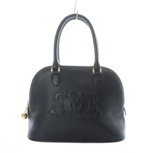 ハンドバッグ エンボスロゴ ゴールド金具 黒 ブラック GY14 /RIOS