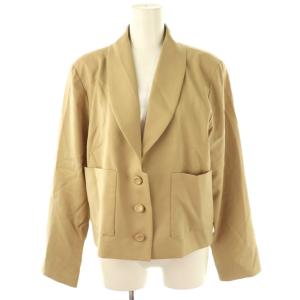 ショールカラージャケット 背抜き ウール 42 ベージュ /DO OS GY14