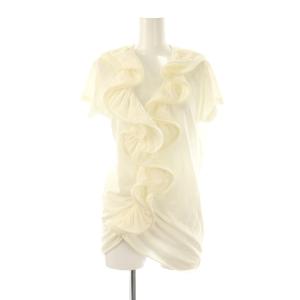 カットソー 半袖 フリル XS 白 ホワイト /AT OS GY14