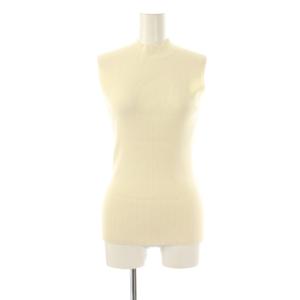 23SS Compact Crepe Rib SL Shell ニット カットソー ノースリーブ S ホワイト
