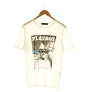 × プレイボーイ PLAYBOY ASHLEY SMITH Tシャツ カットソー 半袖 S ホワイト /DF