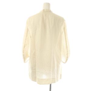 ebure シルクストライプバンドカラーシャツ ブラウス 38 ライトベージュ /ES OS