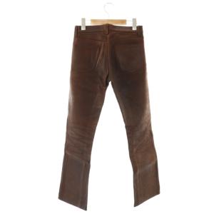 RIPVANWINKLE レザーパンツ 馬革 ボタンフライ 26 ダークブラウン /ES OS
