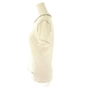 miumiu ビジューTシャツ カットソー XS ホワイト MJM846 /CX OS