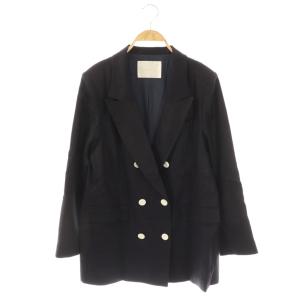 23SS リネンタッチロングジャケット 38 ダークネイビー /DO OS