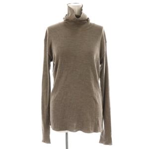 rib タートル ニット セーター 長袖 ブラウン /HK OS SH