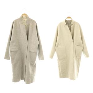 ウールチェスターコート アウター リバーシブル オフホワイト グレー /DO OS