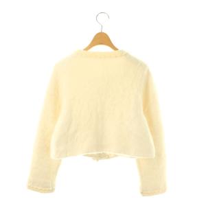 SNIDEL 23AW ファーライクニットジャケット ノーカラージャケット F ホワイト /DF OS