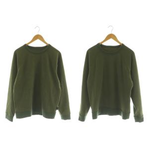 リバーシブル シアーリング クルー スウェット トレーナー カーキ /MI OS