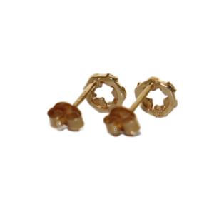 agete ピアス K18 0.03ct イエローゴールド 0.45g