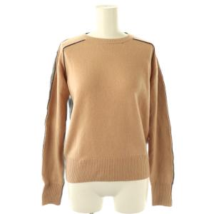 カシミヤニット セーター プルオーバー バイカラー 1 ベージュ グレー /CX OS
