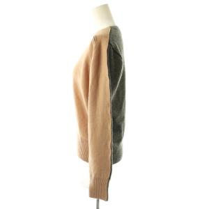 sacai luck カシミヤニット セーター プルオーバー バイカラー 1 ベージュ グレー /CX OS