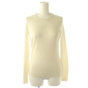 18G カシミヤシルクリブクルーネックニット セーター プルオーバー 1 アイボリー 6513-106-0583