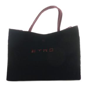 ミニハンドバッグ ベロア ナイロン 装飾 ダークパープル /SS OS