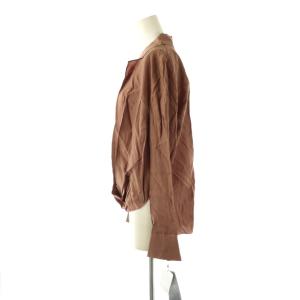 LANVIN コレクション ドレープブラウス シャツ 38 ブラウン /ES OS