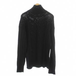 ARMANI COLLEZIONI ニット セーター ウール 54 黒 ブラック タートルネック 長袖 /AG OS