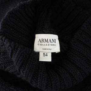 ARMANI COLLEZIONI ニット セーター ウール 54 黒 ブラック タートルネック 長袖 /AG OS