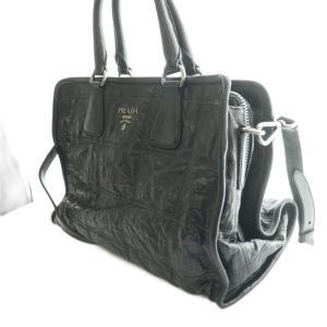 PRADA NAPPA ANTIQUE ダブルステッチ 2WAY ハンドバッグ ショルダー
