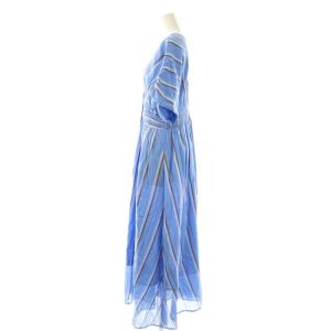 NE QUITTEZ PAS! 25SS Cotton Voile Stripe Waist Gather Dress